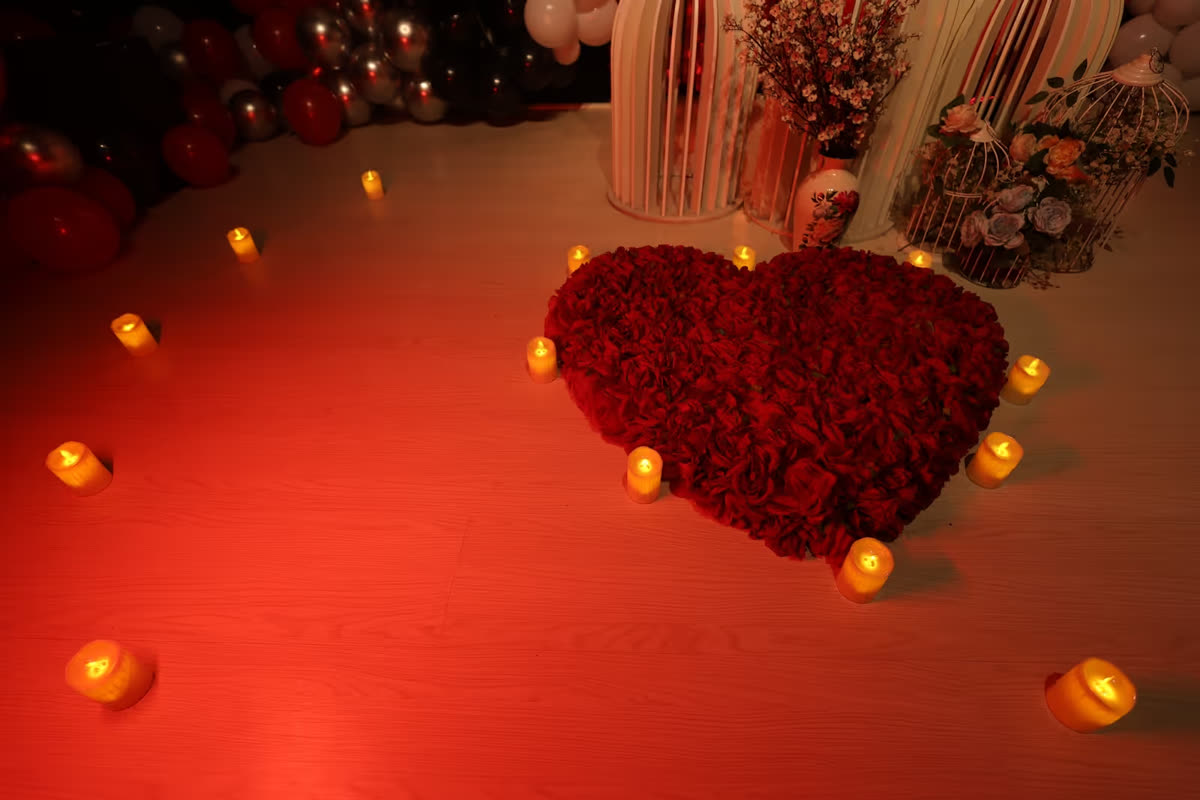 Rose heart floor setup
